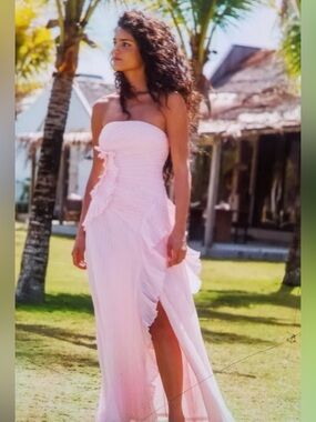Lulus | Dresses | Seriously Sensational Light Pink Strapless Tiered Maxi  Dress Lulus | Poshmark